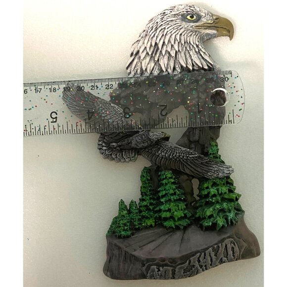 Handcrafted Ceramic Casting Resin American Eagle Wall Decor Mountains and Trees - Picture 8 of 8